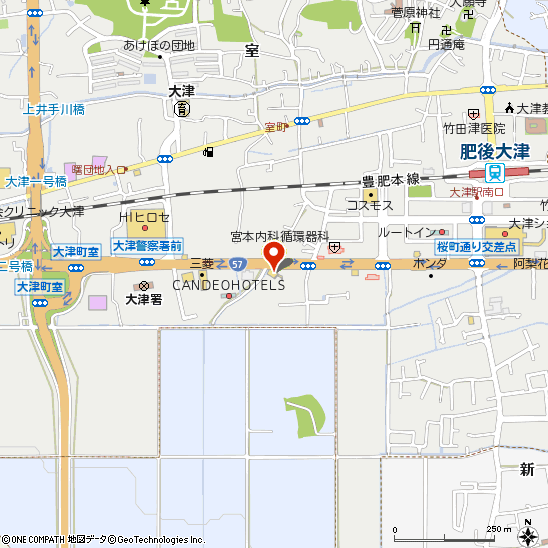 タイヤ館みなもと大津店付近の地図